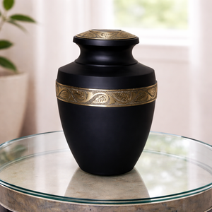 Urne classique en aluminium finition argentée pour cendres – Urne commémorative durable - Product Image 3