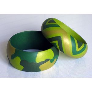 Brazaletes de Bambú y Madera Tradicionales de Diseño, Pintados a Mano, para Uso Diario y Fiestas, India RR Enterprises - Product Image 2