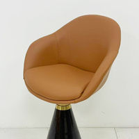 Fauteuil de salon moderne en cuir, style italien, pivotant, avec base conique, pour la salle à manger à domicile