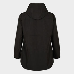 เสื้อแจ็คเก็ตกันลมกันน้ำคุณภาพสูงสำหรับขายส่ง มีฮู้ด สีพื้น สำหรับผู้หญิงไซส์ใหญ่ - Product Image 2