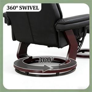 Sillón Giratorio Negro para Sala de Estar y Dormitorio, Cómodo Sillón Reclinable - Product Image 2