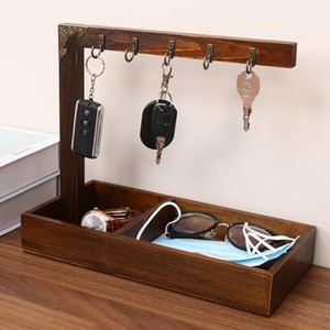 Mahogany Wood Premium <b>Key</b> Organizer with Metal Frame - Wholesale Executive Desk Organizer - Product Image 3