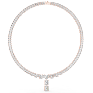 Collar de Cadena de Tenis con Moissanita y Plata de Ley 925 Chapada en Oro de Alta Calidad para Mujer, Estilo Clásico - Product Image 6