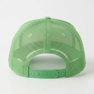 Meyba Sports Green Mesh Trucker Hat 6-Panel Adjustable <b>Snap</b> Back Breathable Sporty <b>Cap</b> Front Logo Embroidery - Product Image 3