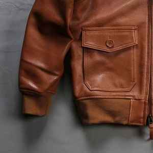 Chaqueta Bomber de Invierno 2026 para Hombre, Personalizada, con Cuello Alto, de Lona, Algodón Lavado, Cuero Genuino - Product Image 6