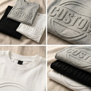 เสื้อยืดแฟชั่นฮิปฮอป 3 มิติ ลายนูน 100% ผ้าฝ้าย พรีเมียม สำหรับผู้ชาย เสื้อยืดลายนูนแบบสั่งทำ - Product Image 6