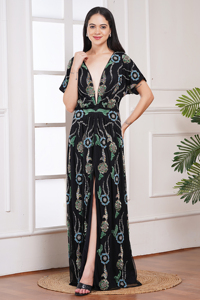 Vestido Largo Maxi de Malla Bordada de Alta Calidad para Fiesta de Noche en el Medio Oriente - Product Image 3