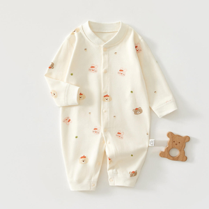 100% Cotton Manufacturer Customized Baby Boys Printing Romper Summer Long Sleeve Breathable Soft Snap Button Closure Baby - Product Image 2