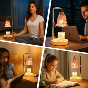 Electric Candle Warmer Lamp with <b>Timer</b> Dimmable and Adjustable Height 2 Bulbs for Jar Candles Wax Warmer 2 Ho - Product Image 3