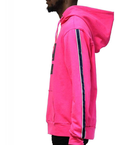 Make Your Brand Design Hoodie High Quality 100% Cotton 400gsm Custom Designed Screen Printing Hoodie Pink <b>Men</b> Hooded Sweatshirt - Product Image 2