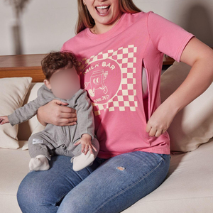 Camisetas de lactancia de alta calidad para mujer, camisetas de maternidad de algodón suave para embarazo, manga corta, uso diario informal - Product Image 4