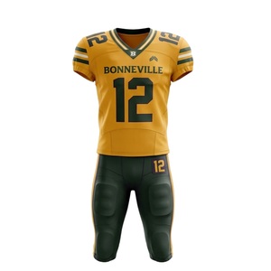 Half sleeve Sublimated American Football Uniform Bundle Pack with American football jersey with <b>mesh</b> panel Wholesale - Product Image 1