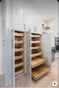 Heavy Duty Roll Out Wood Cabinet Drawers Slide Out Kitchen Pantry Shelf Custom Wooden Storage Tray Cabinet Organizer - Product Image 6
