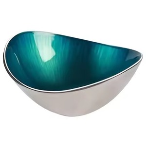 Tazón de Servir de Metal de Alta Gama, Tazón de Acero Inoxidable para Alimentos, Vajilla Elegante para Cocina y Comedor, Plato para Servir Ensaladas y Frutas, Decoración para el Hogar - Product Image 2