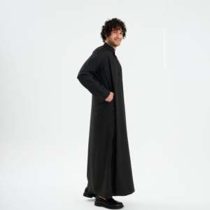 Jubba arabe pour hommes, robe traditionnelle islamique, robe longue, tenue modeste, tissu de qualité supérieure, style moyen-oriental, décontracté et formel - Product Image 3
