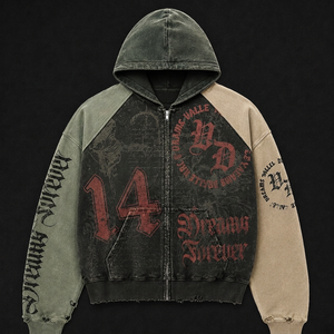 เสื้อฮู้ดซิปขายส่ง พรีเมียม เสื้อฮู้ดผู้ชาย ผ้าฝ้ายเนื้อดี ซิปเต็มตัว จัดส่งรวดเร็ว - Product Image 5