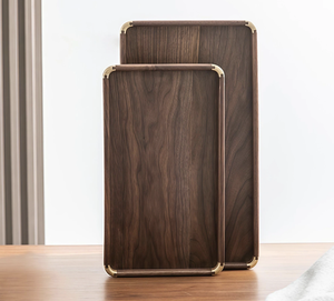 Plateau décoratif en bois rectangulaire, gravé de motifs géométriques traditionnels - Product Image 4