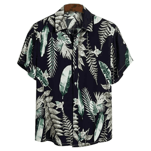 เสื้อเชิ้ตชายหาดพิมพ์ลายชาติพันธุ์คุณภาพสูงแบบใหม่สำหรับฤดูร้อน ผ้าฝ้าย แขนสั้น ทรงหลวม ระบายอากาศได้ดี ป้องกันรังสียูวี - Product Image 1