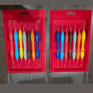 Juego de instrumentos dentales profesionales Gracey Curette de BISONS con mangos de silicona codificados por colores, herramienta para limpieza periodontal - Product Image 1