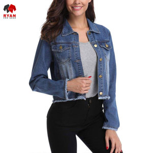 Veste en jean personnalisée Ryan Pro Gear pour femmes, tissu respirant et confortable avec poche à logo personnalisé. - Product Image 2