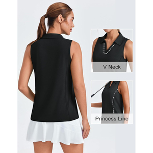 Ropa Deportiva de Golf para Mujer, Camisetas Polo de Secado Rápido, Transpirables, para Verano, Corte Regular, Sin Mangas, Tops de Golf - Product Image 4