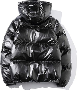 Mens Hooded Puffer Jacket Insulated Winter <b>Waterproof</b> <b>Warm</b> Coat Zipper Down Quilted Jackets Polyester Customized Puffer Winter - Product Image 1