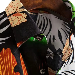 Chemises Hawaïennes Respirantes Anti-Plis Écologiques pour Hommes – Vente en Gros, Imprimées Tropicales, Manches Courtes, Boutonnées, Décontractées, Tenue de Plage - Product Image 4