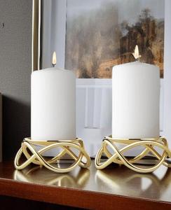 Golden Sunflower Candle Stand With Three <b>Tealight</b> <b>Holders</b> Brass Home Decoration Fancy Shape Durable - Product Image 3