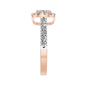 Anillo de compromiso de lujo de 14K y 18K con halo de oro sólido con ajuste de pavé de corte redondo, joyería fina de diamante Natural, aniversario de boda - Product Image 2