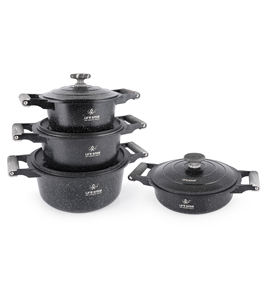 Juego de Utensilios de Cocina Antiadherentes de Granito Premium con Asas de Baquelita Resistentes al Calor, Tapas Metálicas Ahorradoras de Energía y Base Apta para Inducción - Product Image 1