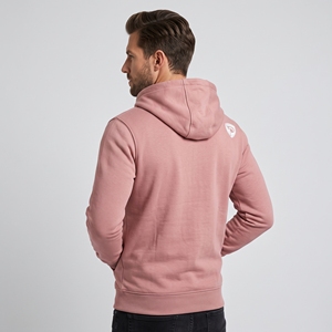 Dumela Men's <b>Pink</b> Hooded Zip-Up Fleece <b>Sweatshirt</b> Regular Fit Casual Autumn Wear Heat-Transfer Logo Front - Product Image 6