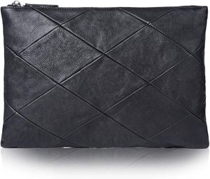 Black Leather Clutch <b>Zip</b> Around <b>Wallet</b> with Dual Zippers and Silver Pull Tab Model A34 Fazmax Corporation - Product Image 2