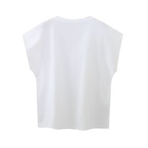 Men's <b>White</b> Sleeveless O-Neck <b>T</b>-<b>Shirt</b> Regular Fit Casual Style 100% Cotton Jersey Knitted Solid Color Blank Design - Product Image 2