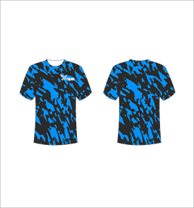 Camiseta de Manga Corta para Hombre, Diseño de Camuflaje, Color Azul y Negro, Cuello Redondo, Secado Rápido, Corte Regular, Estampado por Sublimación - Product Image 1