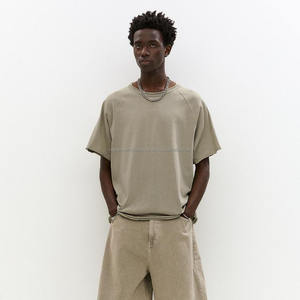 Camiseta de algodón estampada con logo de cuello redondo de gran tamaño estilo Hip Hop Vintage para hombre de nuevo diseñador - Product Image 1