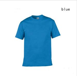 T-shirt en coton 100 % col en V à manches courtes pour homme, bleu, avec logo personnalisé, OEM, vente chaude, motif uni, en tissu éponge, pour garçon, votre propre marque - Product Image 6