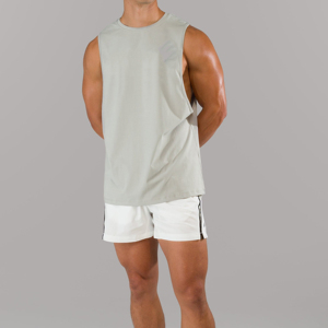 Men's Yellow Breathable Quick Dry Knitted <b>Tank</b> <b>Top</b> O-Neck Solid Color <b>Vintage</b> Style Beading Workout Wear - Product Image 1