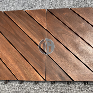 กระเบื้องพื้นไม้สักเวียดนามทรงสี่เหลี่ยม สำหรับภายนอกอาคาร กันลื่น กันน้ำ แบบประกบกันได้ ผิวด้านเคลือบน้ำมัน - Product Image 4