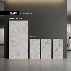 Grace Collection 800x1600mm Glossy Pietra Brown Porcelain Vitrified Non-Slip Wall Floor Tiles 80x160cm Marble Look Swimming <b>Pool</b> - Product Image 4