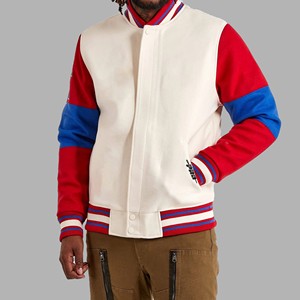 <b>Men</b> Letterman <b>Jacket</b> Custom Varsity Baseball <b>Jacket</b> Wool Body <b>Leather</b> Sleeves Embroidery OEM ODM Factory Direct Manufacturer - Product Image 1
