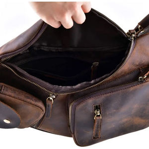 Sac messager personnalisé en gros pour hommes, sac bandoulière en cuir, sac à main pour homme - Product Image 4