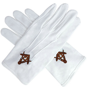 Guantes Masónicos de Algodón con Colores Personalizados, Logotipo Bordado, Largos, Transpirables, Unisex, Personalizables para las Cuatro Estaciones, para Exteriores - Product Image 2