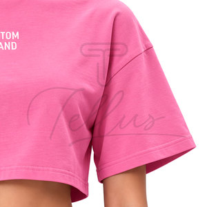 High Quality Women Crop T Shirts 100% Cotton Yoga Wear Slim Fit Crop <b>Top</b> Breathable Short Sleeve Crop <b>Top</b> T Shirts for Women - Product Image 6