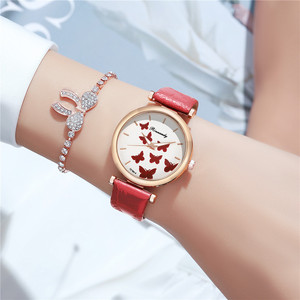 Fashion Women Butterfly <b>Watches</b> With Bracelets Diamond 2023 Luxury Qualities <b>Black</b> Leather <b>Ladies</b> <b>Watches</b> Set 9806 - Product Image 3