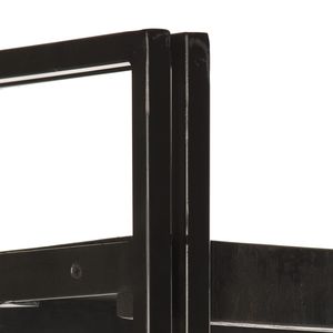 Libreria Nera Solida con Legno Grezzo di Mango e Acciaio Verniciato a Polvere, Arredamento Durevole ed Elegante - Product Image 3