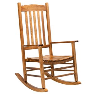 Sedia a dondolo quadrata in legno bianco 68,5*86*115 cm con schienale ondulato per uso in giardino - Product Image 3