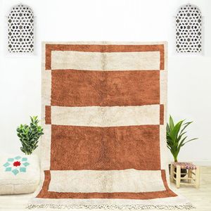 Hand-Knotted Woolen Moroccan Carpet Indian-Style Embroidered Design Washable Persian Rug Indoor Outdoor Use <b>By</b> ITHL - Product Image 5