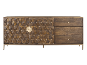 Buffet de style industriel moderne en bois de manguier et fer, meuble de rangement, table à thé, armoire à vin pour restaurant - Product Image 3