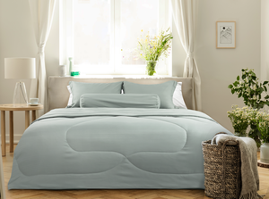 Juego de cama de tela suave moderno personalizado al por mayor sábana estampada edredón relleno de poliéster Anti-UV ecológico para - Product Image 4