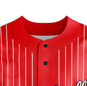 Maillot de baseball pour homme grande taille à col en V, vêtement de sport, t-shirt à boutons, respirant, imprimé par sublimation, maillot de baseball vierge - Product Image 5